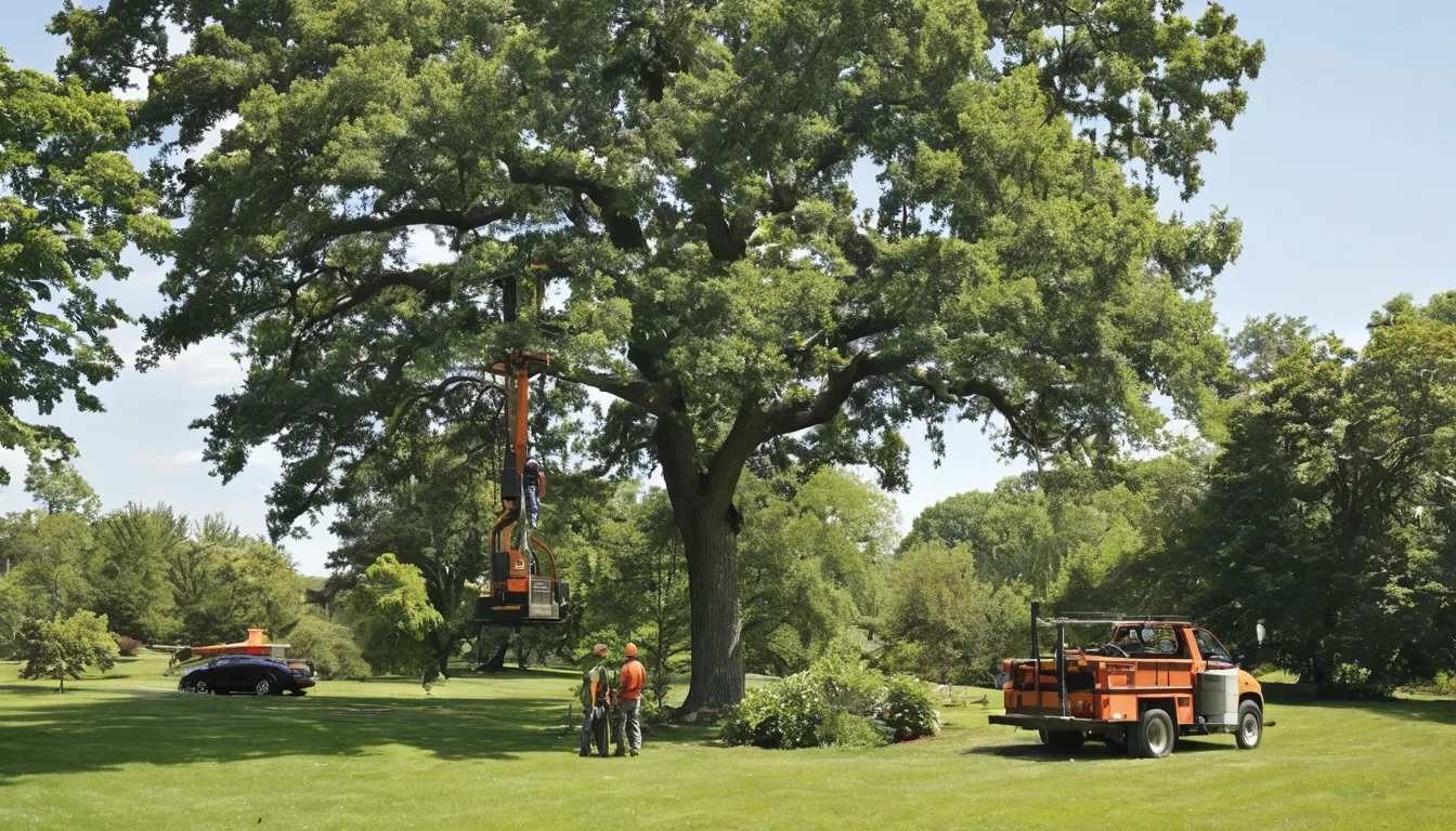 A local tree removal provider safely cutting a large tree behind a home in the Portage area